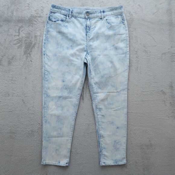 Chico's Platinum Jeans Women's 2 US 12 Blue High-Rise Ankle Denim Acid Wash - Picture 1 of 14